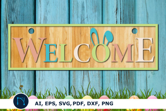 Download Easter Welcome Sign for Door Decor SVG - Easter welcome sign Collection