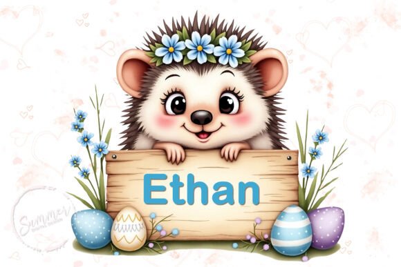 Download Easter Hedgehog Name Frame Sublimation - Sublimation Collection