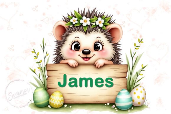Download Easter Hedgehog Name Frame Sublimation - Sublimation Collection