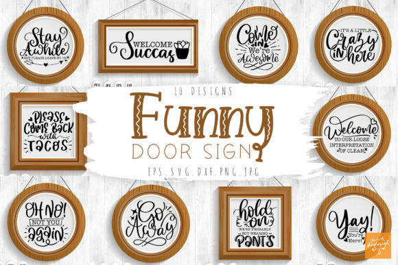 Download Funny Door Sign SVG Bundle Farmhouse SVG - Farmhouse Collection