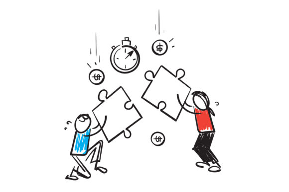 Download Doodle Jigsaw Puzzle Clock and Money - Premium Resources