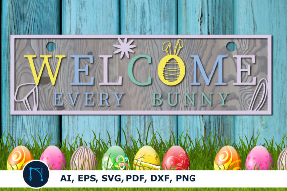 Download Easter Welcome Sign for Door Decor SVG - Premium Resources