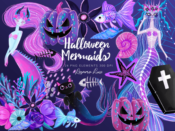 Download Halloween Mermaids Clipart, Gothic PNG - Mermaids Collection