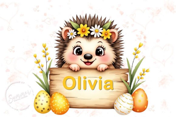 Download Easter Hedgehog Name Frame Sublimation - Sublimation Collection