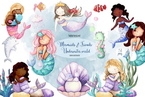 Download Mermaids. Underwater World Scene Creator - Mermaids Collection