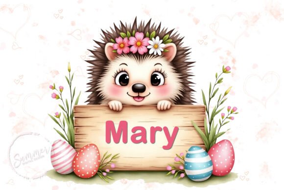 Download Easter Hedgehog Name Frame Sublimation - Sublimation Collection