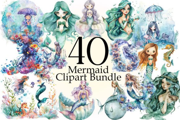 Download Watercolor Mermaids Clipart Mermaid Png - Mermaids Collection