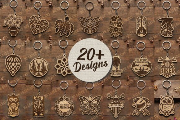 Download Mega Laser Cut Keychain Bundle SVG DXF - Laser cut keychain Collection